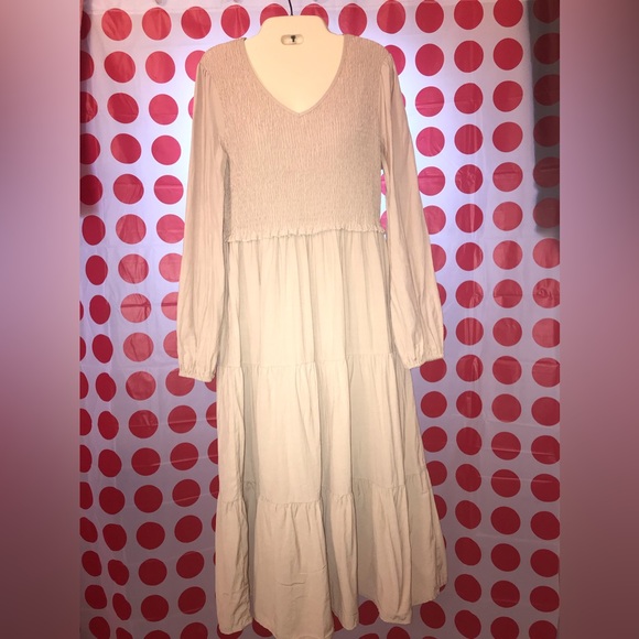 Boho cream colour lined dress - Picture 2 of 15